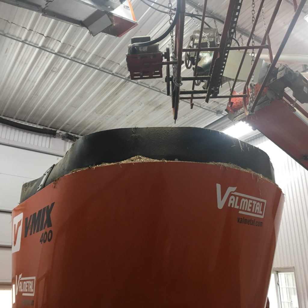 Installation de vis à grain et convoyeur pour mélangeur